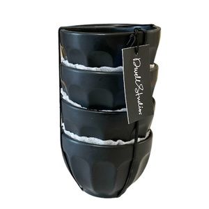NEW Dwelling Studio BLACK MATTE Dessert Bowl Set/4